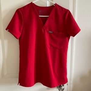 RARE winning red figs caterina scrub top